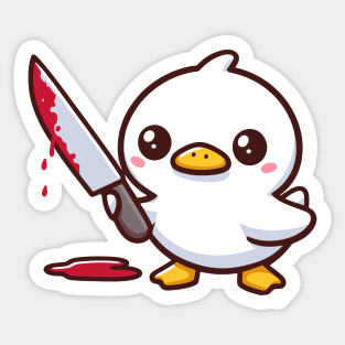 duck with a knife Sticker